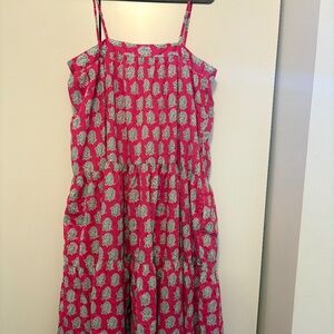 J. Crew long tiered dress block print